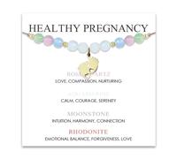 72ore Healthy Pregnancy Gift Healing Natural Stone Bracelet for Pregnant Mom Pregnancy Bracelet Gift for First Mom Must Have for New Mom Strength Bracelet for Pregnancy, adjustable, Metal, No
