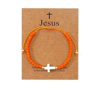 72ore Jesus Bracelets What Would Jesus do Bracelets Cross Beads Bracelet Religion Cross Bracelet for Women Dainty Beads Bracelet Jewelry Gifts