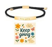 72ore Keep Going Bracelet Inspirational Bracelets Never Give Up Jewelry You Got This Gifts Encouragement Gifts Mantra Bracelets Christmas Stocking Stuffers for Women, L, Stainless Steel, no gemstone