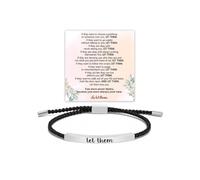 72ore Let Them Bracelet for Women Adjustable Braided Rope Handmade Engraved Bracelet Inspirational Bracelets for Women Gifts, Stainless steel, no gemstone