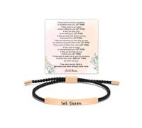 72ore Let Them Bracelet for Women Adjustable Braided Rope Handmade Engraved Bracelet Inspirational Bracelets for Women Gifts, Stainless steel, no gemstone