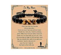 72ore Mens Bracelets Black Beaded Bracelet Cross Bracelets for Men Tiger Eye Bracelet Stocking Stuffers Holiday Outfits Gifts from Daughter Birthday Gifts for Dad, A, Zinc, no gemstone