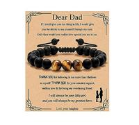 72ore Mens Bracelets Black Beaded Bracelet Cross Bracelets for Men Tiger Eye Bracelet Stocking Stuffers Holiday Outfits Gifts from Daughter Birthday Gifts for Dad, A, Zinc, no gemstone