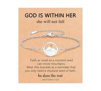 72ore Mustard Seed Bracelet Faith Bracelet for Women Christian Jewelry Inspirational Gifts God Bracelet Mustard Seed Charm Motivational Jewelry for Women, L, no gemstone