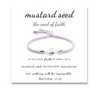 72ore Mustard Seed Bracelet Faith Jewelry Inspirational Mustard Seed Jewelry for Women Mountain and Sea Touch Bracelets Motivational Gift, L, no gemstone