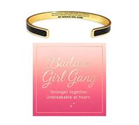 72ore My Badass Tribe Cuff Bracelet for Women, Bold Statement Bangle, Fearless Sisterhood Gift, Adjustable Open Bangle, L, Stainless Steel, no gemstone