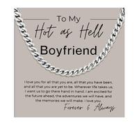 72ore Necklace for Boyfriend Mens Silver Necklace Men Stainless Steel Link Chain Mens Jewelry Promise Chain Meaningful Birthday Gifts for Boyfriend, No Gemstone