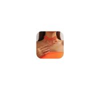 72ore Orange Choker Orange Pendant Necklace Lace Blood Choker Trendy Necklace for Women 2025 Halloween Jewelry Gifts Party Dresses Vampire Costume Accessoris, 聚酯纤维, No Gemstone