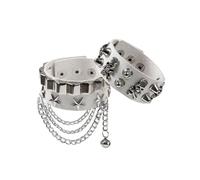 72ore Punk Skeleton Hand Bangle Bracelet for Women Men Cool Skull Bracelets Wristband Bracelet Cuffs Bangles Gothic Halloween Jewelry Gifts, leather, no gemstone