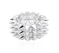 72ore Rivet Spikes Bracelet for Men and Women Silver-Color Edgy Rivet Cuff Bracelet Punk Style Dressing and Accessories Jewelry Trendy Gifts, L, no gemstone