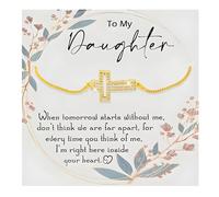 72ore To My Daughter Bracelet from Mom Daughter Gifts from Dad Birthday Gifts for Daughters In Law Cross Bracelet Christmas Jewelry Gifts, Alloy, no gemstone