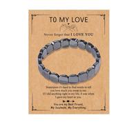 72ore To My Man Bracelet Mens Bracelet Black Hematite Protection Bracelets Gift For Men Jewelry Birthday Gifts For Men, L, no gemstone