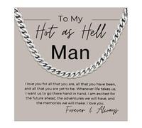 72ore To My Man Necklace Cuban Link Silver Chain for Men Mens Silver Chain Jewelry Promise Necklace For Him Birthday Gifts for Men, No Gemstone