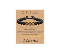 72ore To My Son/Amazing Boyfriend/Bonus Dad/Bonus Son/Brother/Dad/Grandson/Husband/Man Bracelet Tiger Eye Bracelet Adjustable Beaded Bracelet Birthday Gifts for Son Brother Husband Dad, Zinc, other