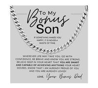 72ore To My Son Necklace From Dad Cuban Link Silver Chain Necklace for Men Mens Chain Inspirational Birthday Gifts for Son From Mom, No Gemstone
