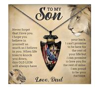 72ore To My Son Necklace from Dad Mom Necklace for Men American Flag Black Cross Chain for Men Punk Jewelry Inspirational Birthday Gifts for Son Adult, No Gemstone