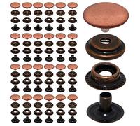 72pcs 15MM Stainless Steel Fastener Snap Press Stud Button for Marine Boat Canvas with Punching Set Tool Kit Antique Bronze (4 Components, 18pcs for Each)