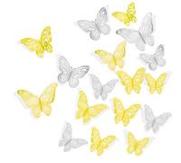 72Pcs 3D Hollow-Carved Butterfly Wall Stickers Butterfly Wall Decorations, Butterfly 3D Acrylic Mirror Wall Decor Stickers, Butterfly Wall Decor Paper Butterfly Wedding Decorations Cake Decoration