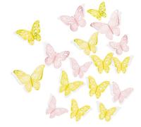 72Pcs 3D Hollow-Carved Butterfly Wall Stickers Butterfly Wall Decorations, Butterfly 3D Acrylic Mirror Wall Decor Stickers, Butterfly Wall Decor Paper Butterfly Wedding Decorations Cake Decoration