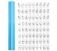 72PCS Alphabet Number Letter Cookie Stamp Set, Icing Biscuit Fondant Decorating Baking Cake Impress Mould Sweets DIY Words Message Embosser Mould