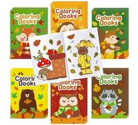 72Pcs Animal Theme Coloring Books for Kids Bulk Fall Mini Coloring Booklet Autumn DIY Art Drawing Book with Squirrel Hedgehog for Toddlers Halloween Thanksgiving Birthday Party Favor Goodie Bag Filler