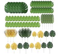 72Pcs Artificial Monstera Leaf Decoration For Vase Flower Arrangements Wedding Table Centerpieces Theme Party Decoration Potted Plant For Shelves