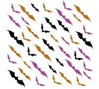 72Pcs Bats Wall Decor, Orange Purple Black Bat Decor Pastel Halloween Party High Room Decor, Suitable for Glass Doors Windows Halloween Activity Cute Halloween Decorations Pastel Goth Décor