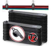 72pcs Cable Ties Reusable: Tidy Up Cluttered Cables, No More Mess, Long-Lasting, Firmly Sticking, Easy to Use, Multi-Purpose, Adjustable Hook and Loop Wire Organizers for Home and Office