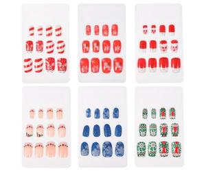 72pcs Christmas Fake Nail Press on Nails ABS Set for Christmas Season | Classic Christmas Patterns, Bright Colour Finish, Quick Festive Manicure, DIY Holiday Events, Gift Shoppers Random Style
