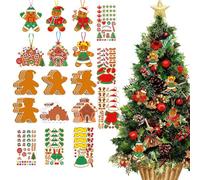 72pcs DIY Christmas Tree Ornaments Kit- 12x10cm DIY Advent Christmas Ornaments Kit with Stickers Make Your Own Tree Party Decorations Fun Family Activity