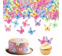 72Pcs Edible Butterfly Cake Topper Butterflies Cupcake Toppers Mix Color Butterfly Cake Decorations for Birthday Theme Wedding Anniversary Baby Shower Party Decorating