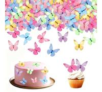 72PCS Edible Butterfly Cupcake Toppers with Box Mix Color&Size Glutinous Paper Butterflies for Girls Women Pre-Cut Beautiful 3D Edible Butterfly Dessert Topper for Birthday Party Wedding Decorations