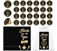 72Pcs Employee Appreciation Gifts Star Pin Badge Employee of the Month Badge with Inspirational Cards and Organza Bags Thank You Favours Bulk for Nurses Students Volunteers Team