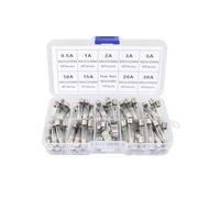 72PCS Glass Tube Fuse, 9 Values 6x30mm Fast-Blow Glass Fuse Assortment Kit, 250V 0.5A 1A 2A 3A 5A 10A 15A 20A 30A, with 10 PCS Fuse Seat, Storage Box, for Household Appliances