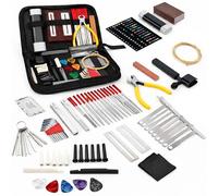 72Pcs Guitar Maintenance Kit with Winder: Lifegogo Guitar Tool Kit with Carry Bag Picks Bridge Pins Hex Wrenches String Action Ruler Guitars Setup Kits for Music Instrument Beginner