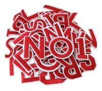 72pcs Iron on Letters and Numbers Patches Letter Patch A-Z Numbers 0-9 Applique for Clothing Hat Backpacks Bags Jacket Jeans (red)