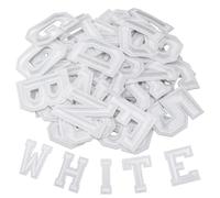 72Pcs Iron on Letters and Numbers Patches, White Embroidered Patches Alphabet Letters A-Z Numbers 0-9 Applique for Hats Shirts Jeans Clothes Bags DIY Accessories