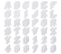 72Pcs Iron on Letters for Clothing Numbers Patches,A-Z Alphabet & 0-9 Embroidered Sew Iron on Patches for Clothes,Hats, Jeans,Bags,DIY Accessories (White)