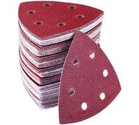 72pcs Mouse Sanding Pads, 6 Holes Hook and Loop Sander Pads for Electric Sander, Triangle Sandpaper, Multi Detail Sand Paper Sheets, 40/60/80/120/180/240 Grits for Sanding and Polishing