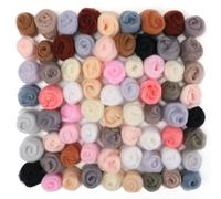 72pcs Needle Felting Wool for Beginners - 24 Pastel Colours Natural Wool Roving for DIY Felt Crafts & Art Projects, 3g Each (216g Total)