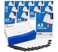 72pk A3 Mailing Bag, Peel & Seal Delivery Bags for Parcels, Documents & Clothes, 29.7 x 42cm Strong Tear Resistant Plastic Vinted Shipping Bags for Packaging, Postage, Office, Home & Business Use