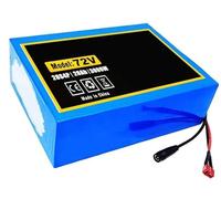 72V 20Ah 20S4P E-Bike Lithium Ion Battery Pack for 200-3000W Electric Bicycle Motor Built-In BMS with Charger 245 * 177 * 73 mm T+DC