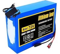 72V 20Ah 20S4P Ebike Battery Pack, With Charger, 72V 20Ah 20S4P Electric Bicycle Battery High Power Battery, Compatible With 200W~1500W Electric Bicycle Scooter Motors 72V 20Ah,T+DC