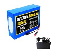 72V 20Ah Lithium Ion Ebike Battery Pack, Waterproof Design with BMS Protection, Compatible with Electric Bike and Scooter, Includes Charger