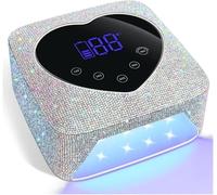 72W Rechargeable UV LED Lamp Wireless UV Lamp Heart Shaped Rhinestone Manicure and Pedicure Machine Nail Art Tools (Color: X20 Diamond)