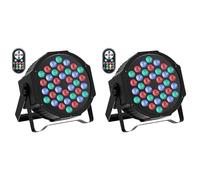 72W Stage Party Lights Indoor, RGB LED 36 Par Light Dj Booth Set Uplighters with Remote Control, DMX512 Control, Sound Active, for Festival Party Event Wedding Bar Disco Club KTV 2pcs
