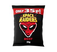72x Kp Space Raiders Beef 25g / Beef Flavour - Fun Alien Shape Crisps Multipack