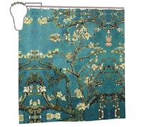 72x72 Inch Waterproof shower curtains for bathroom, Heavy-Duty Polyester Bathroom Curtain with Metal Grommets & Weighted Hem, Painting Almond Blossoms Shower Curtain for Spa, Quick-Dry Fabric
