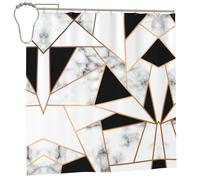 72x72 Inch Waterproof shower curtains for bathroom, Heavy-Duty Polyester Bathroom Curtain with Metal Grommets & Weighted Hem, Black White Marble Texture Shower Curtain for Spa, Quick-Dry Fabric