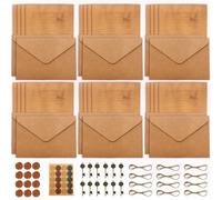 73 PCS Vintage Writing Paper and Envelopes Set, Include 12 Kraft Envelopes 24 A5 Writing Paper 12 Wax Seal 12 Metal Accessories 12 Hemp Rope 1 Stickers,Perfect for Love Letters, Weddings Invitations